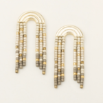 Scout Curated Wears Scout Curated Wears -Chromacolor Miyuki Rainbow Fringe Earring - Pewter Multi/Gold