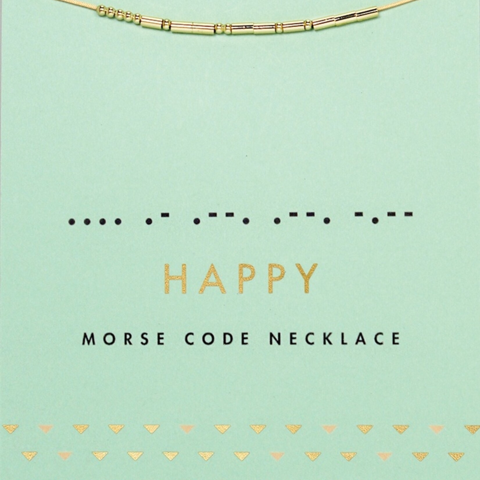 Lucky Feather Lucky Feather - Morse Code -Necklace Gold - Happy