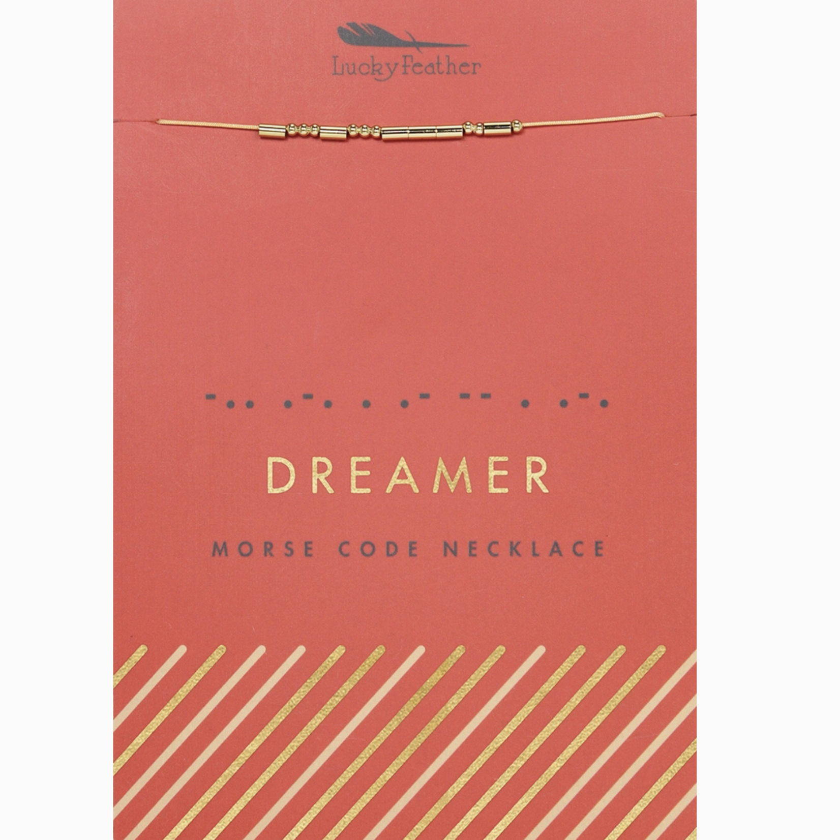 Lucky Feather Lucky Feather - Morse Code -Necklace Gold - Dreamer