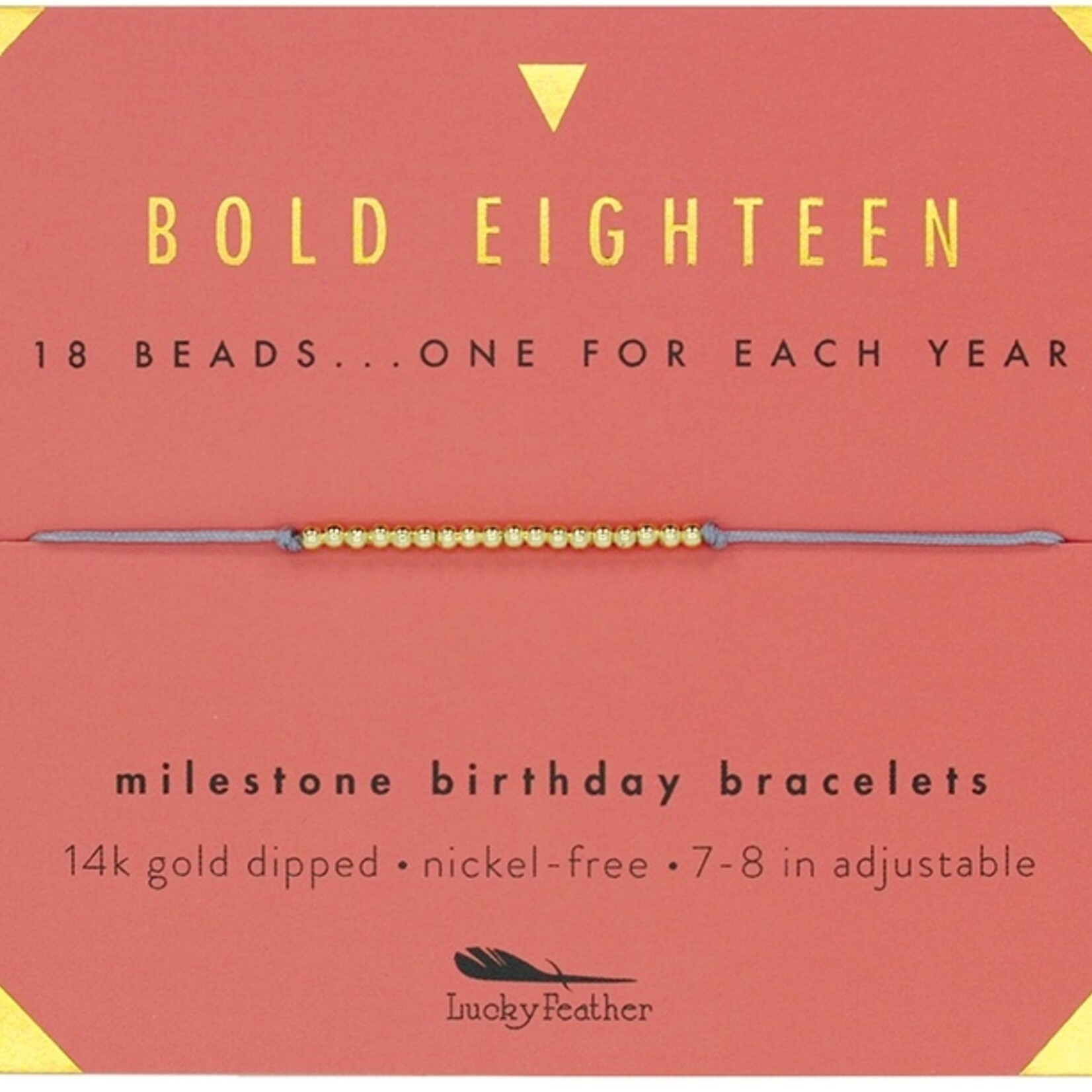 Lucky Feather Lucky Feather - Bold Eighteen Milestone Birthday Bracelet