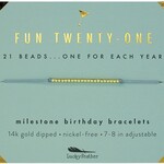 Lucky Feather Lucky Feather - Fun Twenty-One Milestone Birthday Bracelet