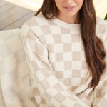 Barefoot Dreams Barefoot Dreams - Cozychic Cotton Checkered - Oatmeal/Cream