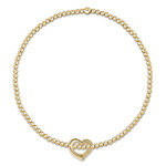 enewton Enewton - Classic Gold 2mm Bead Bracelet - Love Charm