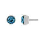 Wheeler - Blue Zircon Round Stud Sterling Silver Earring