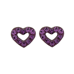 Wheeler - Crystal Heart Purple Sterling Silver Earring