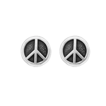 Wheeler - Peace Symbol Sterling Silver Earring