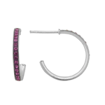 Wheeler - Pink Crystal Hoop Sterling Silver Earring