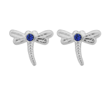Wheeler - Sapphire Dragonfly Sterling Silver Earring