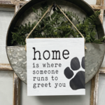 Rustic Marlin Rustic Marlin - Square Twine Sign - Home is where Someone Runs Greet You