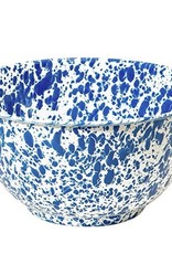 CGS INT. Large 4 Qt Salad Bowl Blue Splash Marble
