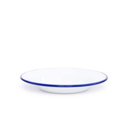 CGS INT. CGS 7.5” Salad Plate Solid White w/ Blue Rim