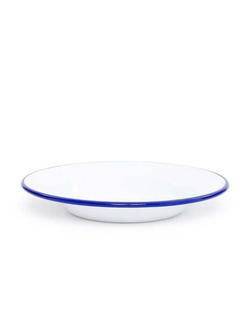 CGS INT. CGS 7.5” Salad Plate Solid White w/ Blue Rim