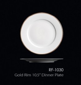 UNIVERSAL ENTERPRISES, INC. 10.5” Dinner Plate w/ Gold Rim 12/cs