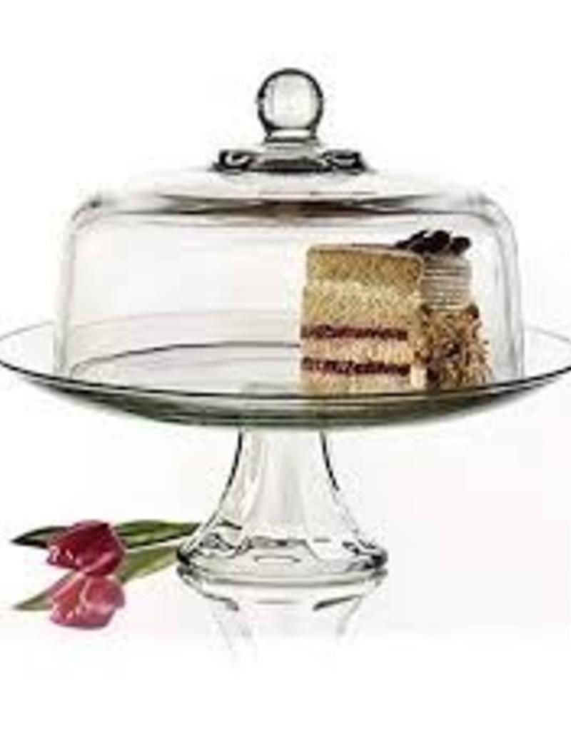 ANCHOR HOCKING Anchor Presence Cake holder Stand with dome clear glass