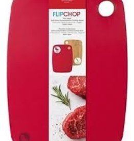 Architec ARCHITEC Flipchop White Cutting Board with Poly Side and Bamboo Side  Red