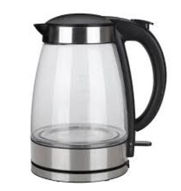 ARAMCO IMPORTS Aram 1.7 liter glass tea kettle black handle