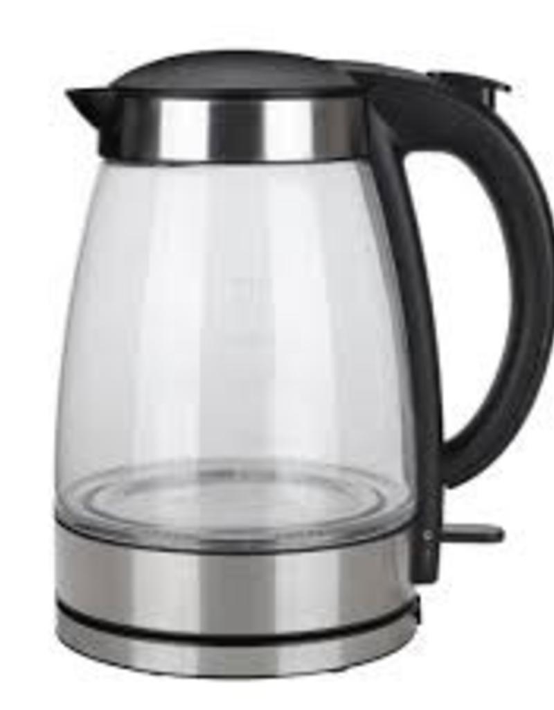 ARAMCO IMPORTS Aram 1.7 liter glass tea kettle black handle