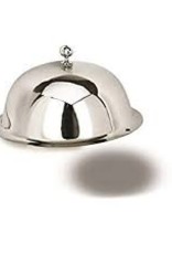 12” S/S Cloche Dome metal shiny with a knob