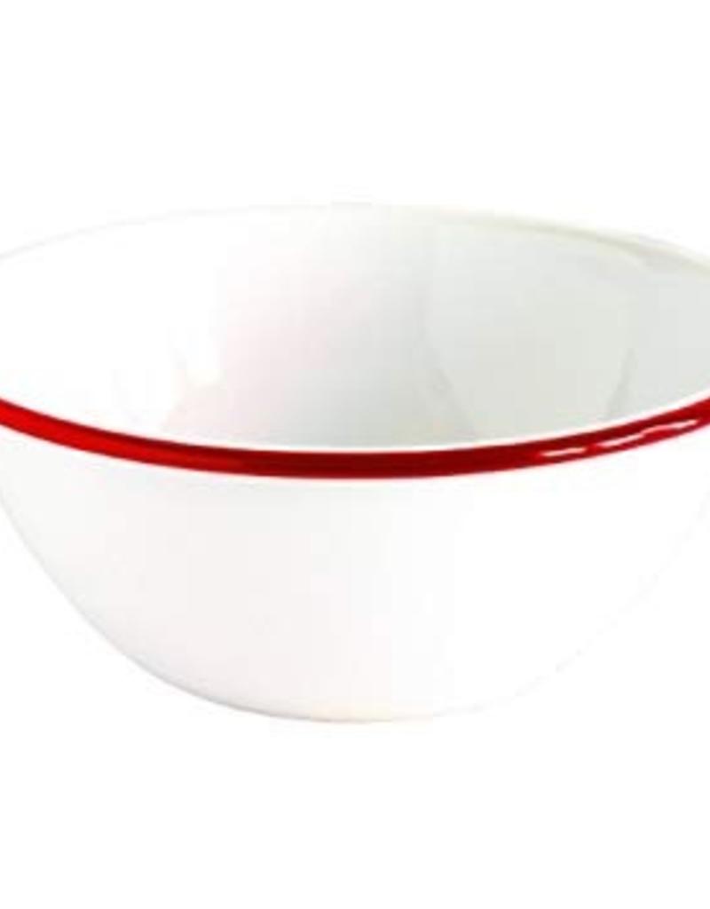 CGS INT. CGS Cereal Bowl Solid White w Red rim
