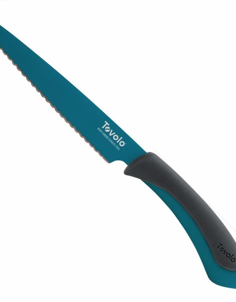 TOVOLO Comfort Grip 5” Serrated Slicing Knife Teal
