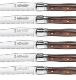 Trudeau TRUDEAU Laguiole steak knives, pakka wood open set of 6