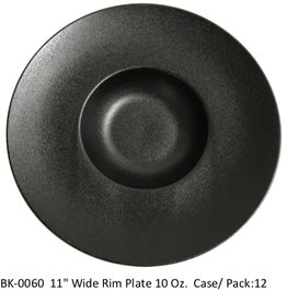 UNIVERSAL ENTERPRISES, INC. 11” Wide Rim plate 10 oz. Black Round 12/cs