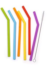 RSVP INTERNATIONAL INC RSVP Silicone Straws Small Different Colors + Cleaning Brush