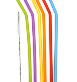 RSVP INTERNATIONAL INC RSVP Silicone Straws Large Different Colors + Cleaning Brush