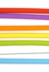 RSVP INTERNATIONAL INC RSVP Silicone Straws Smoothie Different Colors + Cleaning brush