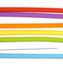 RSVP INTERNATIONAL INC RSVP Silicone Straws Smoothie Different Colors + Cleaning brush