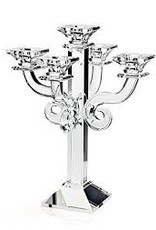 GODINGER Crystal Scroll 5 Arm candle holder Candlelabra clear glass
