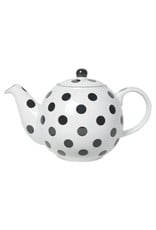 NOW DESIGNS NOW DESIGN Ceramic Teapot Globe 6 Cup White with Black Spots