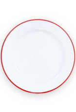 CGS INT. CGS 10.5” dinner Plate Solid White w Red rim