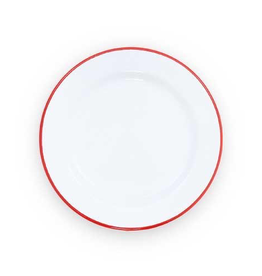 CGS INT. CGS 10.5” dinner Plate Solid White w Red rim