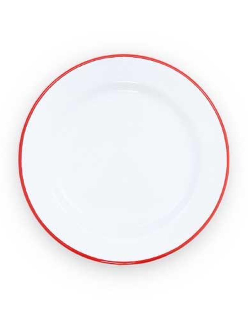 CGS INT. CGS 10.5” dinner Plate Solid White w Red rim