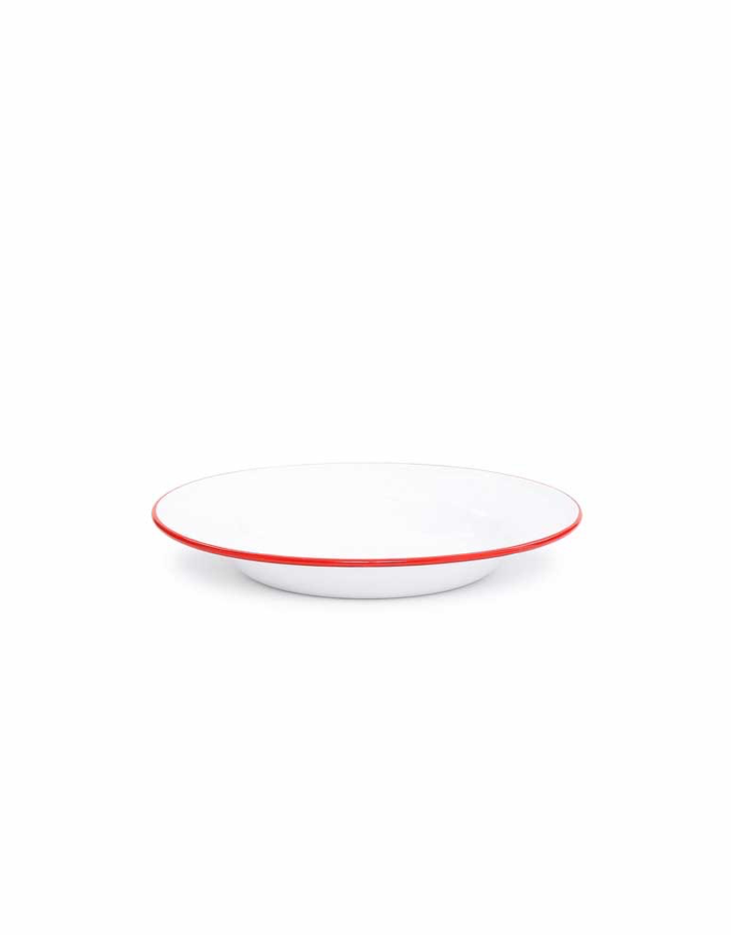 CGS INT. CGS 7.5” Salad Plate Solid White w/ Red rim