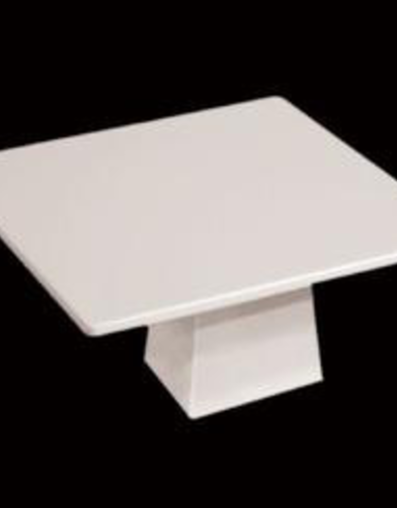 UNIVERSAL ENTERPRISES, INC. 14” Square Cake Platter & Stand White Melamine 2/cs
