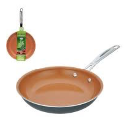 ARAMCO IMPORTS Alpine Fry Pan Aluminum 9.5” Copper Ceramic Coating Hard Anodized Painting S/S Handle