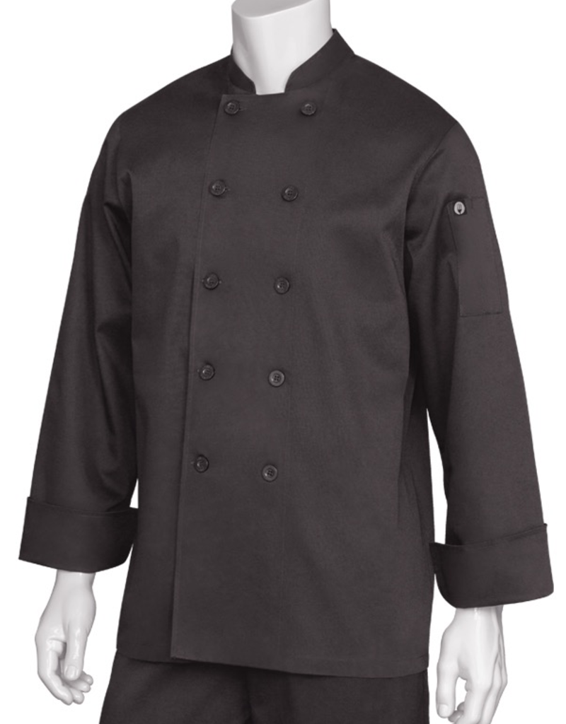 Chef Works CHEF WORKS Bastille Basic Long Sleeve Chef Coat X-Small 65% Poly/35% Cotton
