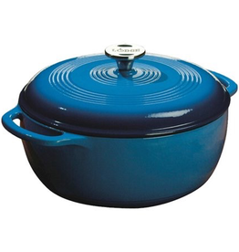 LODGE Lodge Color Enamel Dutch Oven, 7.5 Qt. 12" Dia 4-3/4" Depth Carribbean (Gradated Blue)