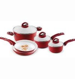 BONNY 8Pc Cookware Set Red