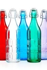BORMIOLI ROCCO GLASS Bormioli 1 liter moreska Bottle  w/ Lid clear
