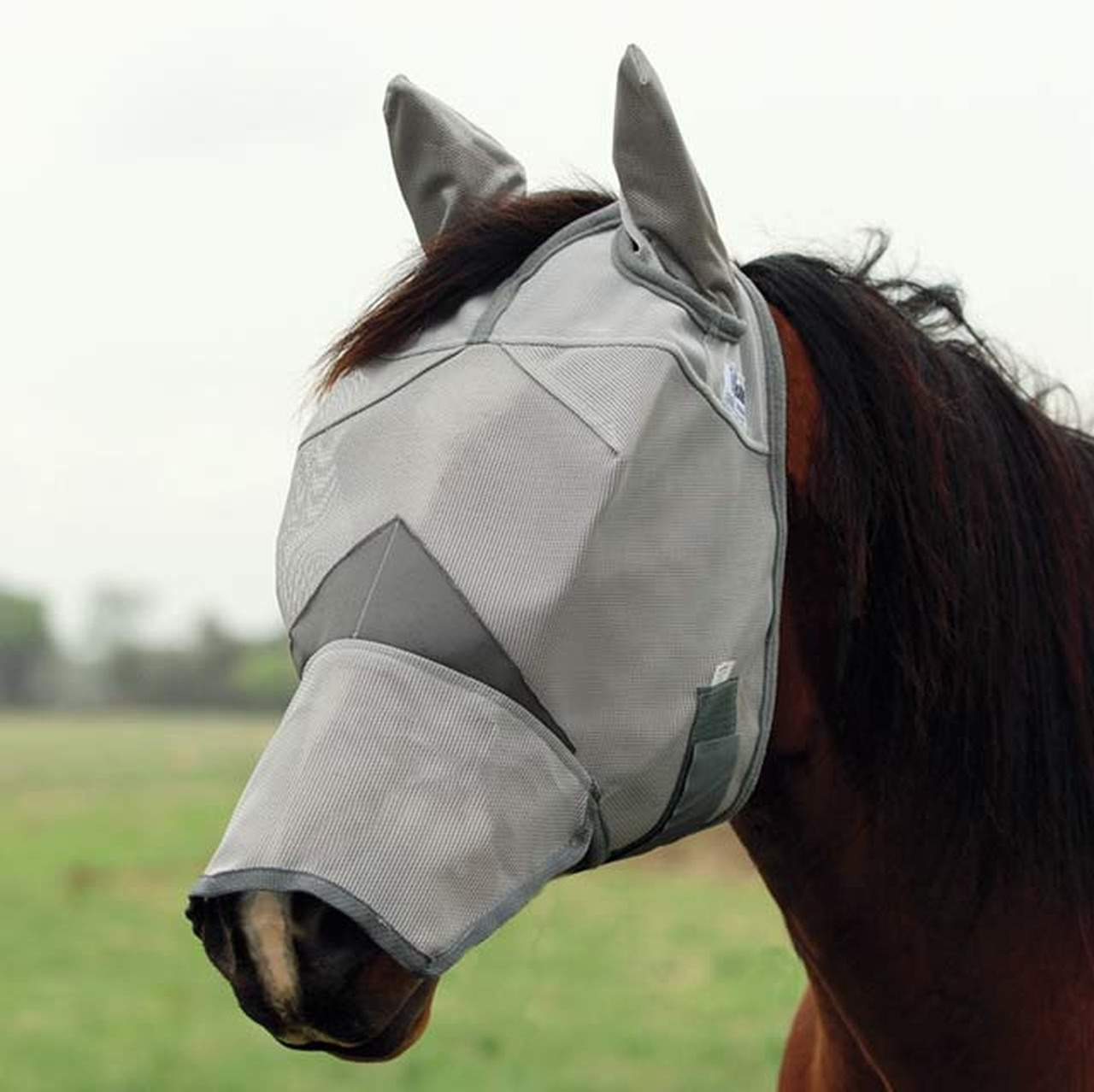 Masque Anti-Mouches Cashel Crusader Standard Avec Oreilles Pour Mule Ou Ane Gris 784801