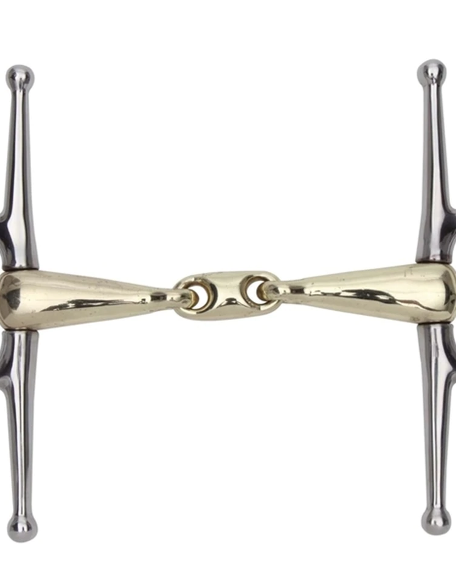 SHIRES BRASS ALLOY FULL CHEEK SNAFFLE WITH LOZENGE