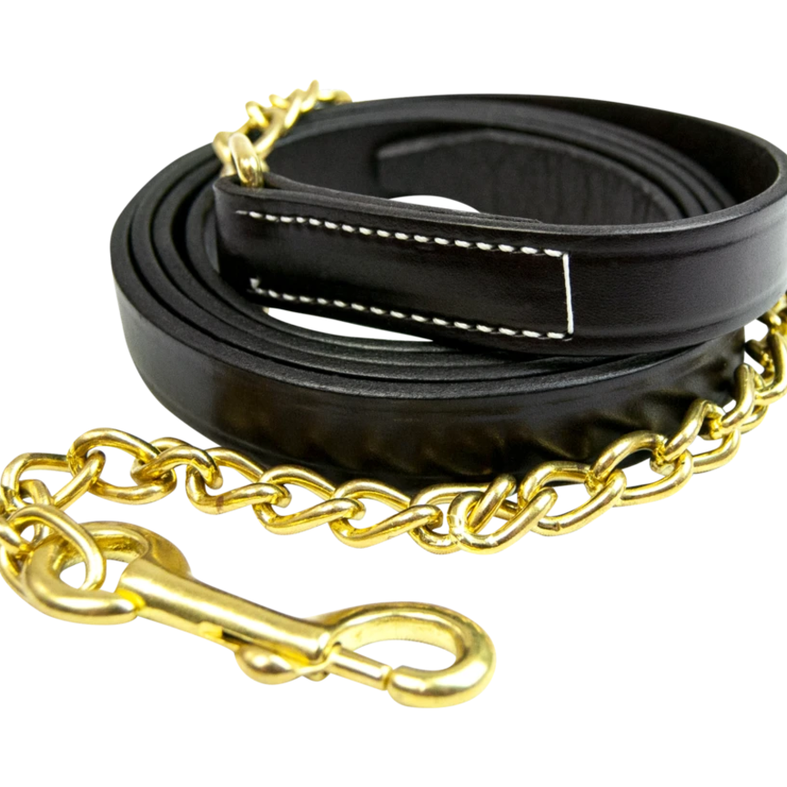 LEATHER LEAD WITH CHAIN