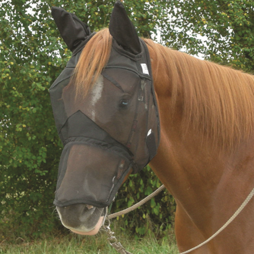 QUIET RIDE FLY MASK WITH LONG NOSE & EARS