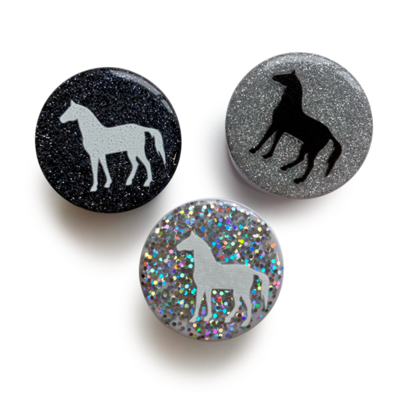 GLITTER HORSE PHONE GRIP