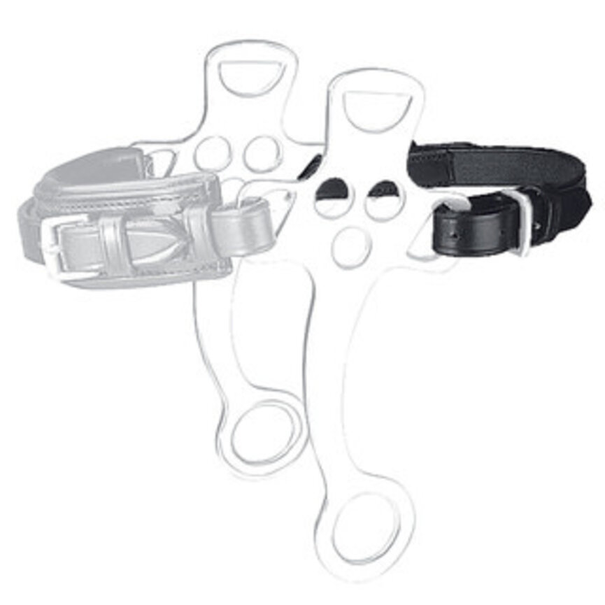 LEATHER HACKAMORE CURB STRAP - BLACK