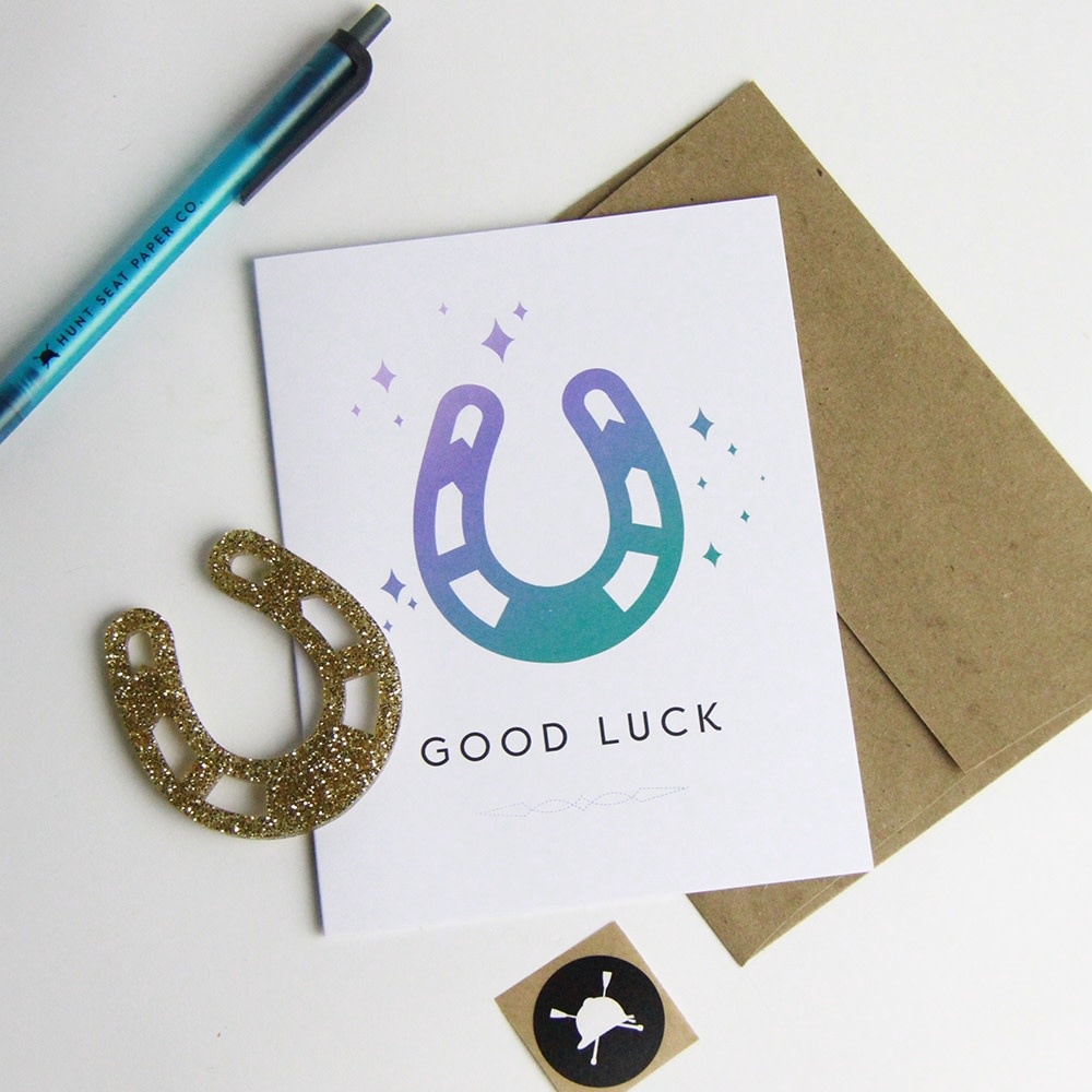GOOD LUCK CHARM EQUESTRIAN HORSE GREETING CARD - Equine Essentials Tack ...