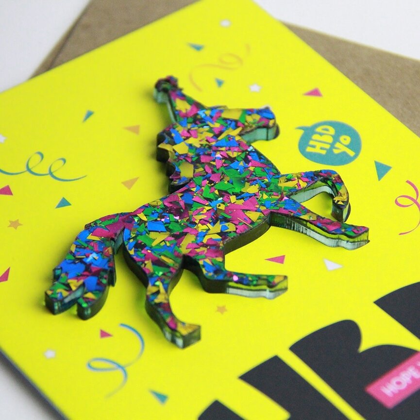 HBD PONY CHARM EQUESTIRN GREETING CARD